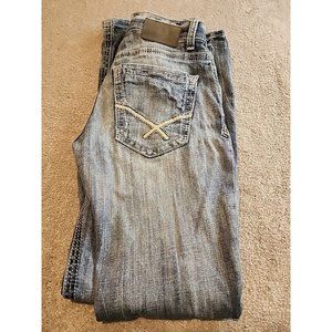 BUCKLE BKE Aiden Buckle Jeans Men  29x32 Bootleg Low Rise Stretch Med Wash Denim